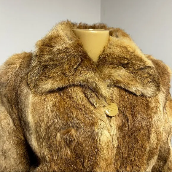 Opera Fur Jacket Women's Vintage Warm Luxury‎ Golden Brown - Image 3