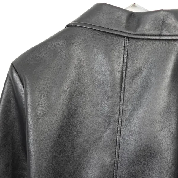 Vintage Faux Vegan Black Leather Jacket Blazer - Image 9