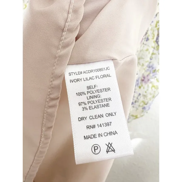 ASTR The Label Anastasia Cutout Mini Dress Small Ivory Lilac Floral Cottagecore - Image 8