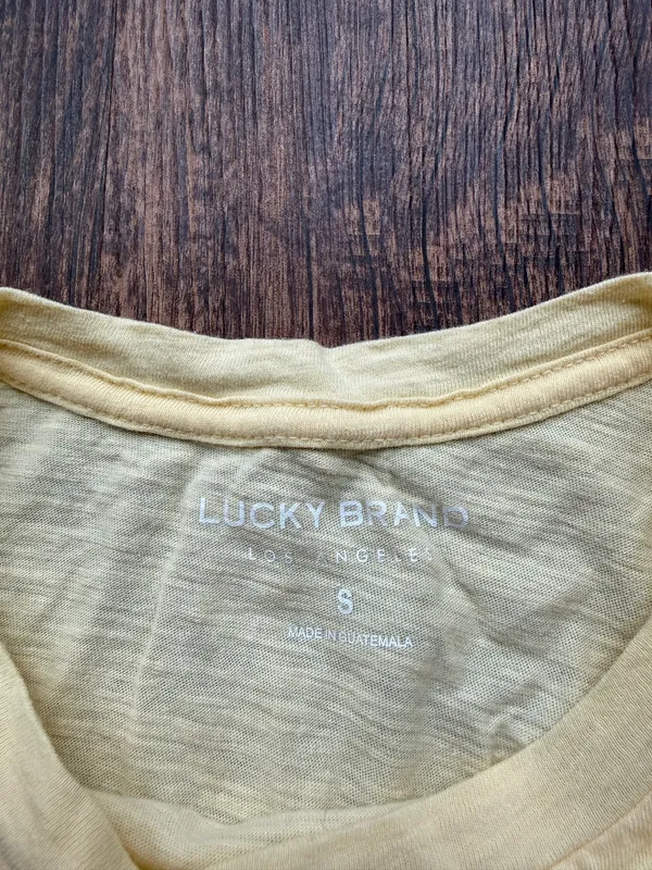 Lucky Brand Women’s Butter Yellow “Malibu” Graphic Cropped T-Shirt - Size S - Image 3