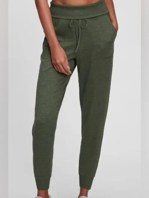 Gap GapFit Brushed Tech Jersey Joggers Dark Olive Loungewear Workout Small - Image 3