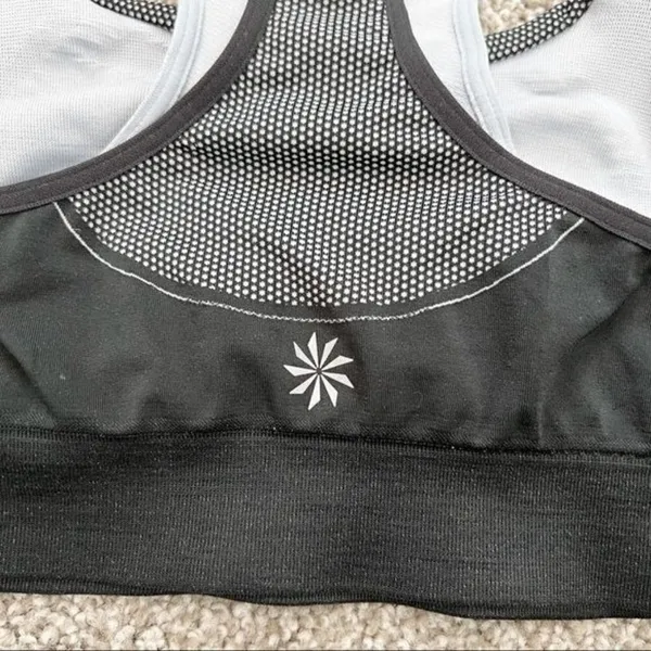 Athleta Double Under Bra Size Small Black Seamless Layered Sporty Clean‎ Girl - Image 5