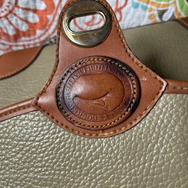 Dooney & Bourke Vintage Small AWL Satchel Taupe Brown - Image 16