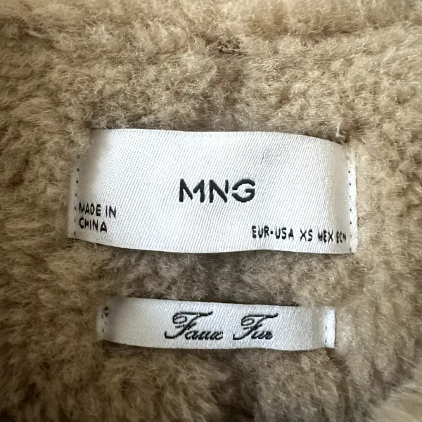 MNG Mango Faux Leather Shearling Zip Jacket Women’s XS Winter Coat - Image 2