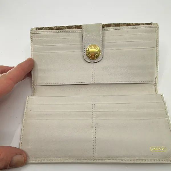Coach Continental Brown Signature C Canvas Leather Wallet - Image 6