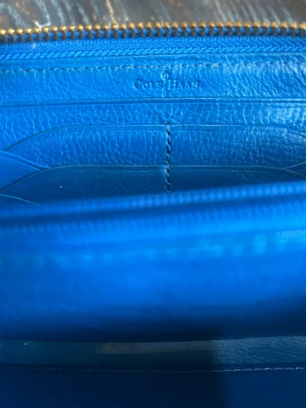 Cole Haan Blue Leather Zip Around Wallet - Image 7