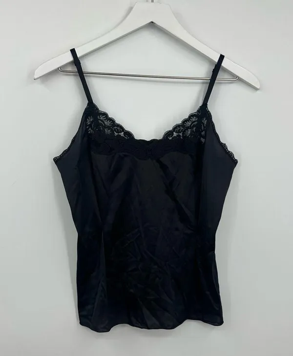 Vintage Y2K Black Camisole Size Medium Whimsical Fairycore Goth - Image 2