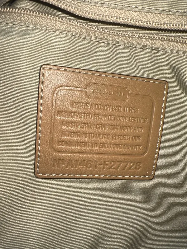 Coach Hadley Navy Tan Trim and White Accents added scarf for flair - Image 13