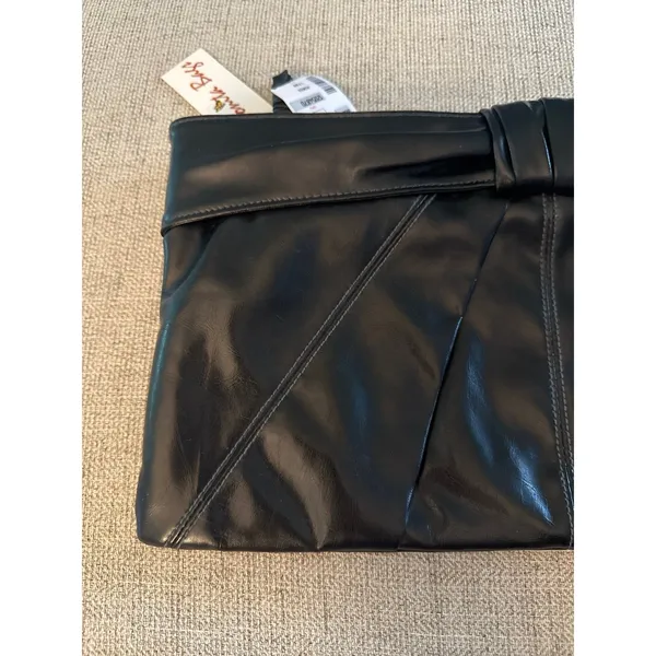 NWT Bonita Bag Women's Black Vinyl‎ Clutch Bag 15"x 9" - Image 2