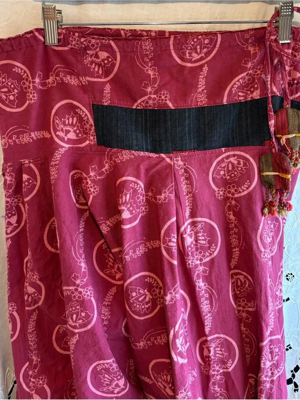 handmade boho wrap harem pants cotton butterfly print festival lagenlook - Image 7
