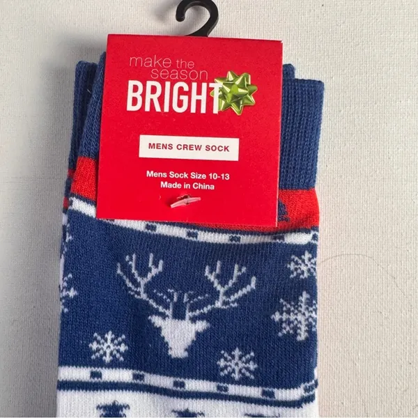 Winter Holiday Seasonal Print Crew Style Socks NWT OS - Image 3