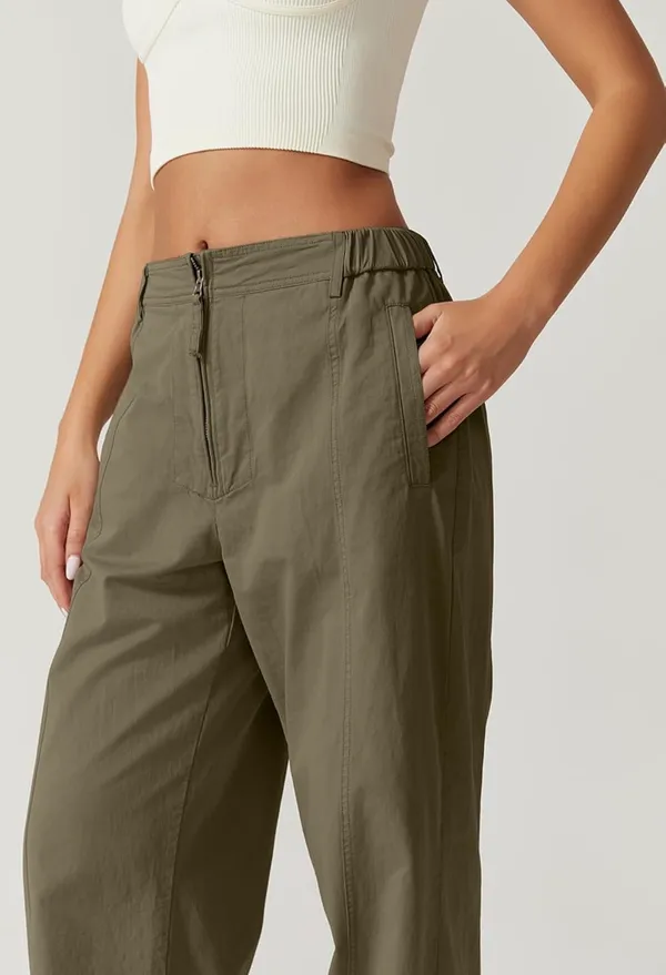 Tinsel Town Denim Couture High Waisted Cargo Pants Zip Front - Image 3