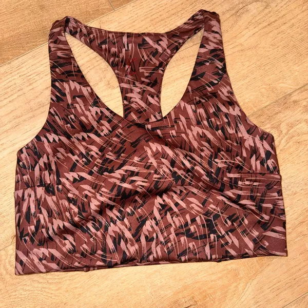 ⭐️Zella Dusty Rose & Black Printed Racerback Sports Bra - Image 3