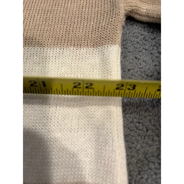 Eileen Fisher Organic Linen Striped Sweater Tan White Large S18SVD Pockets - Image 7