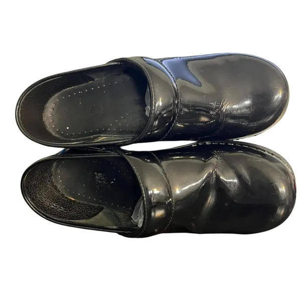 Dansko Professional Clogs Womens Size 38 Black Patent Leather Slip On Nursing - Image 7