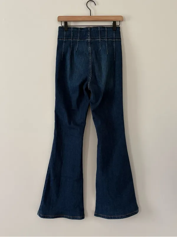 We The Free Jayde Flare Jeans Super High Rise Retro Inspired Size 26 - Image 4