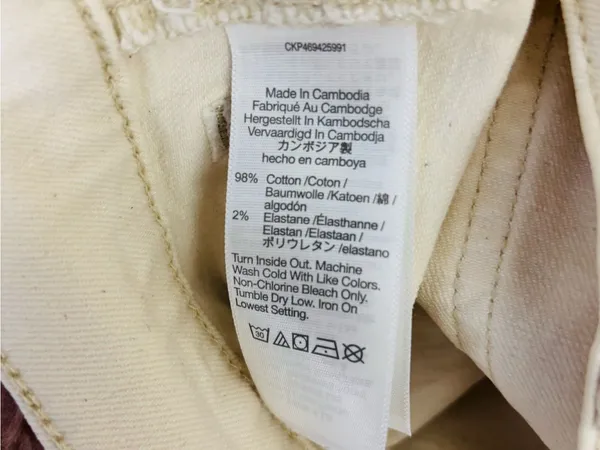 Madewell Perfect Vintage Wide Leg Jeans in Ivory Off White Patch Pockets Size 24 - Image 6