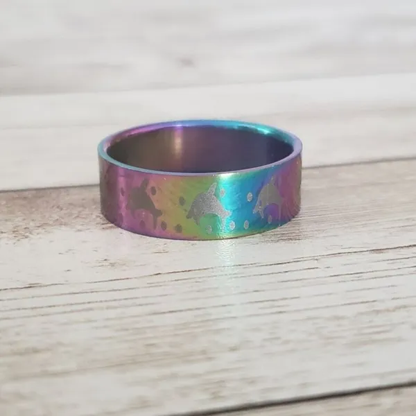 Multicolored Ring with Dolphin Design - Image 2