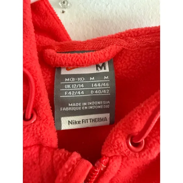Nike Fit Therma Womens Red Fleece Full Zip Hooded Vest Size Medium vintage - Image 3