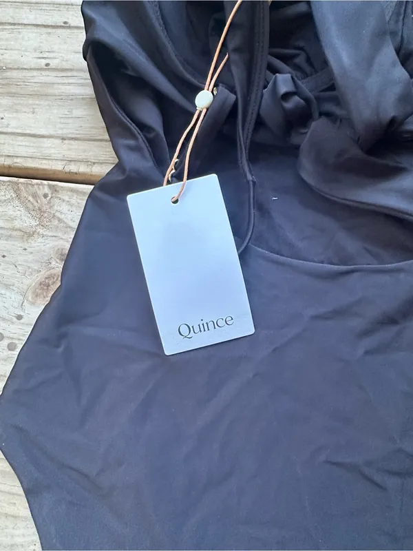 NWT Quince Italian underwire one piece swimsuit black - Image 5