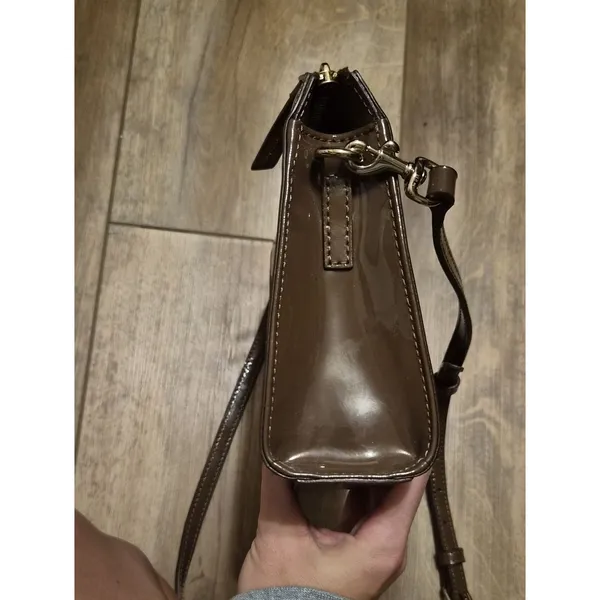 Dooney & Bourke Taupe Patent Crossbody Bag - Image 7