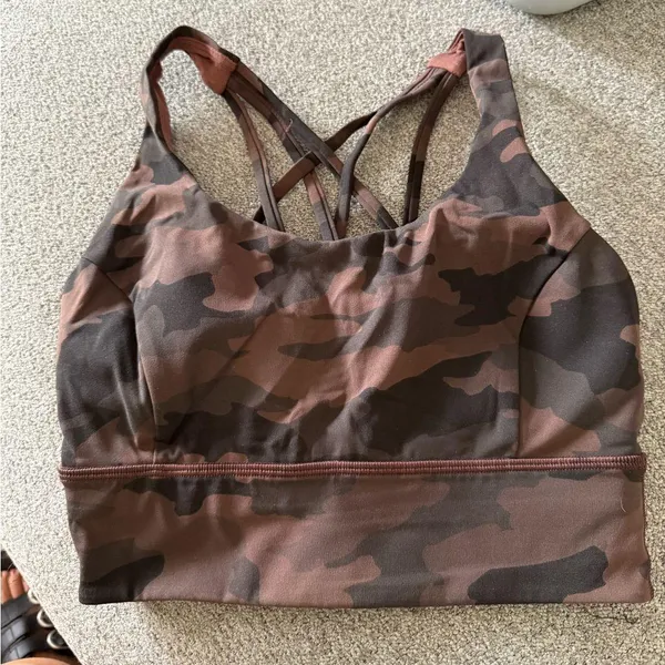 Lululemon Free To Be Serene Bra Long Line Heritage 365 Camo Brown Earth Multi 4 - Image 3