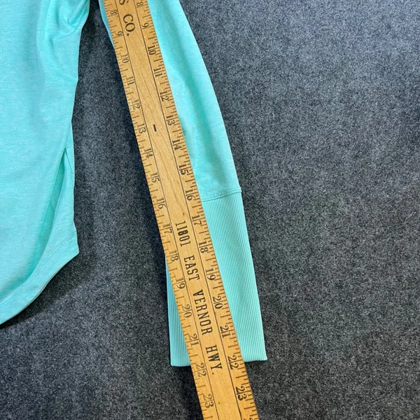 Nike‎ Running Dri-FIT Mint Green Heathered Cowl Neck Hoodie Thumbholes Womens M - Image 9