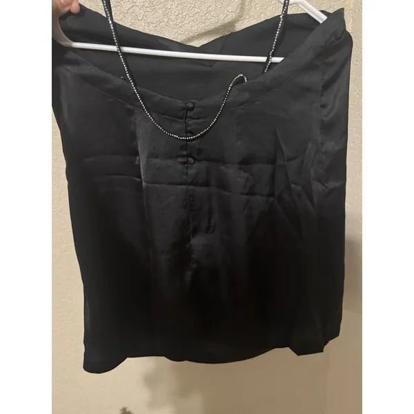 Free People Intimately Darling Slip Dress Black Satin‎ Crystal Straps XS - Image 6
