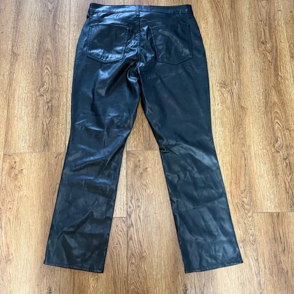 NEW‎ Old Navy Faux Leather High Rise Boot Cut Pants Women's Size 14 Tall Black - Image 7
