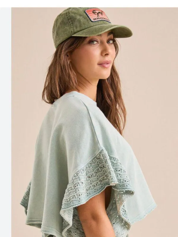 Altar'd State NWOT Kaia Crochet Flutter Sleeve Top - Image 4