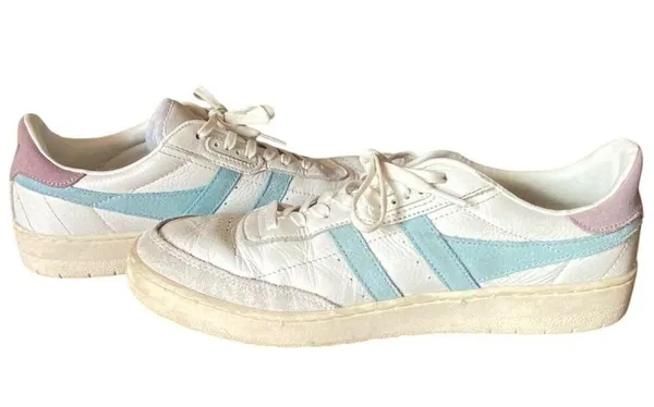 Gola Falcon White Blue Lavender Leather Classic Sneakers size 10 - Image 9