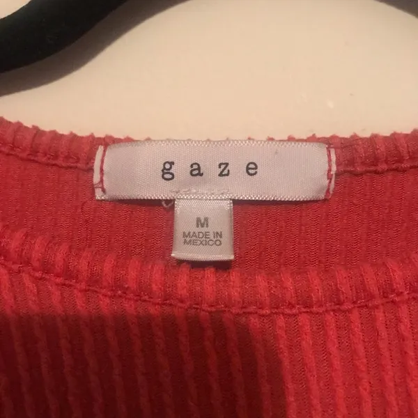 Gaze Short Sleeve Ribbed Cropped Tee Orange Size M - Image 2