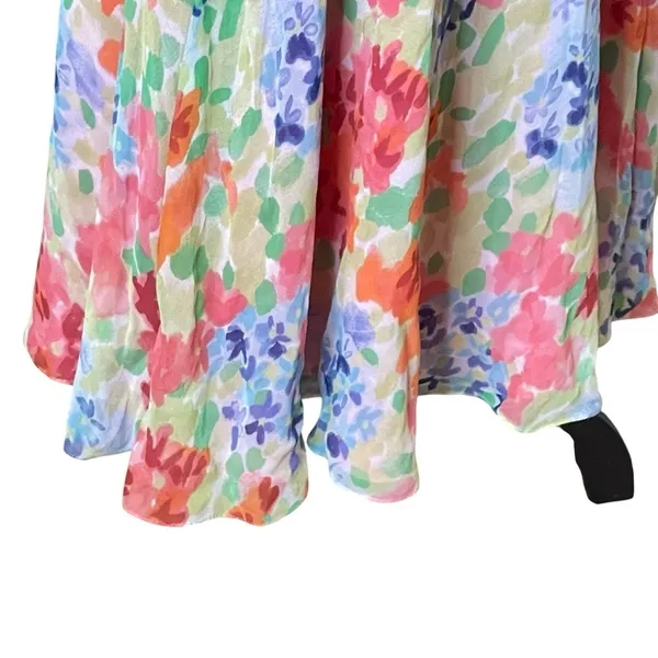 Talbots Silk Floral Sleeveless Midi Dress Pink Multicolor y2k Size 10 - Image 9