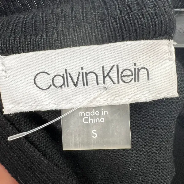 Calvin Klein Womens Small Black Studded Knit Dress Stretch Rayon Nylon‎ Timeless - Image 12