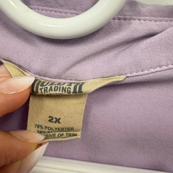 Duluth Trading Co Women's 2X Lavender Button Down Long Sleeve Pocket Shirt - Image 6