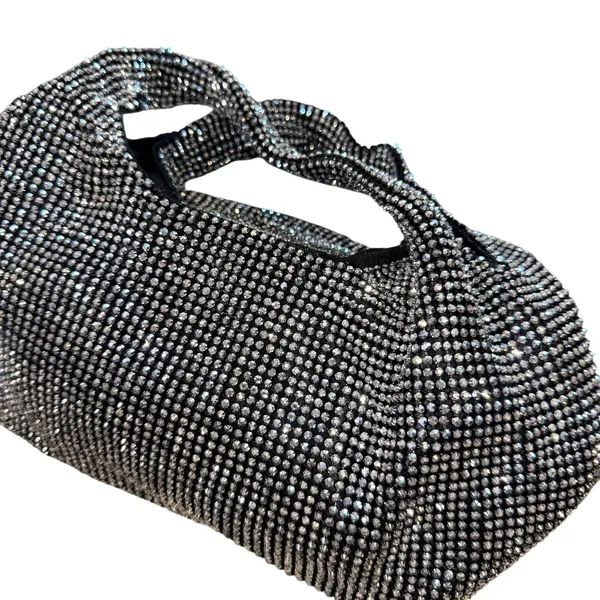 I.N.C. International Concepts Rhinestone Pewter Hobo Mini Purse - Image 6