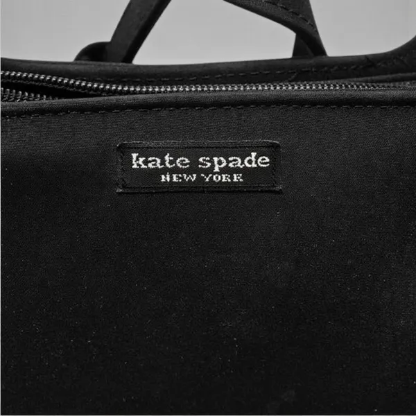 Kate Spade New York 90s Vintage Shoulder Bag Black Nylon Pocket Zipper Classic - Image 7