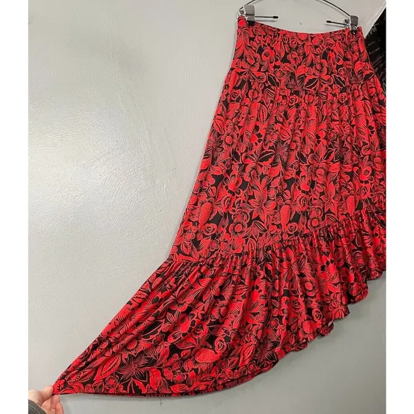 Cato Skirt Size Large Red Black Asymmetrical Whimsigoth Witchy Vamp Romantic - Image 2