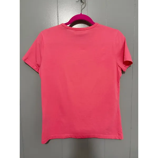 Vintage Lauren Active Ralph Lauren Pink Embroidered Crest Logo Cotton T-shirt M - Image 4
