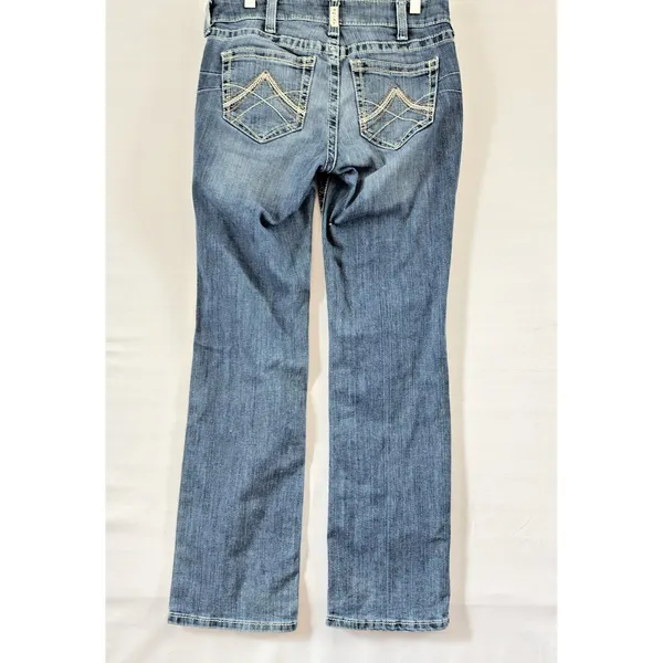 Ariat REAL Denim Womens Mid Rise Straight Leg Jeans Medium Wash‎ Western 29R - Image 2