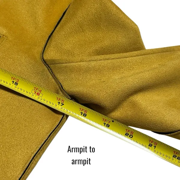 Zara Faux Suede Mustard Yellow Moto Jacket Belted Biker Zip Fall Grunge M - Image 11