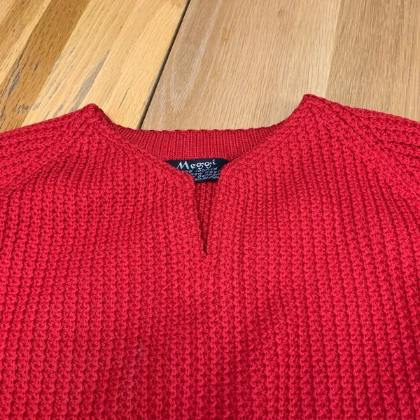 Meggi Red 100%‎ New Wool Hand Loomed Sweater Made in Germany Womens Large VTG - Image 2