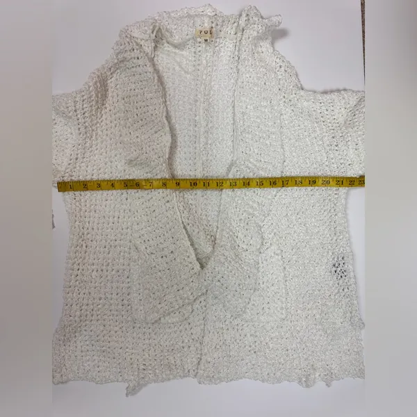 POL - Ivory/Oatmeal Loose Weave Cozy Cardigan Size Medium. G#34 - Image 11