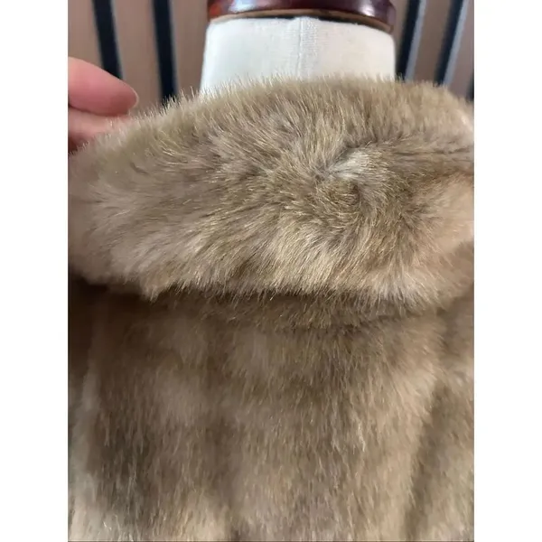 Sears fashion Faux Fur Coat Sz 8 M Vintage 70s Light Brown Tan Plush Winter Jack - Image 9