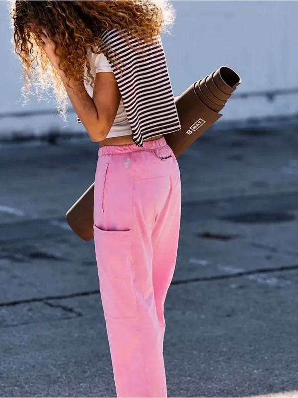 Free People Movement Hot Shot Pant Hot Pink Cotton Candy Medium New With Tags - Image 2