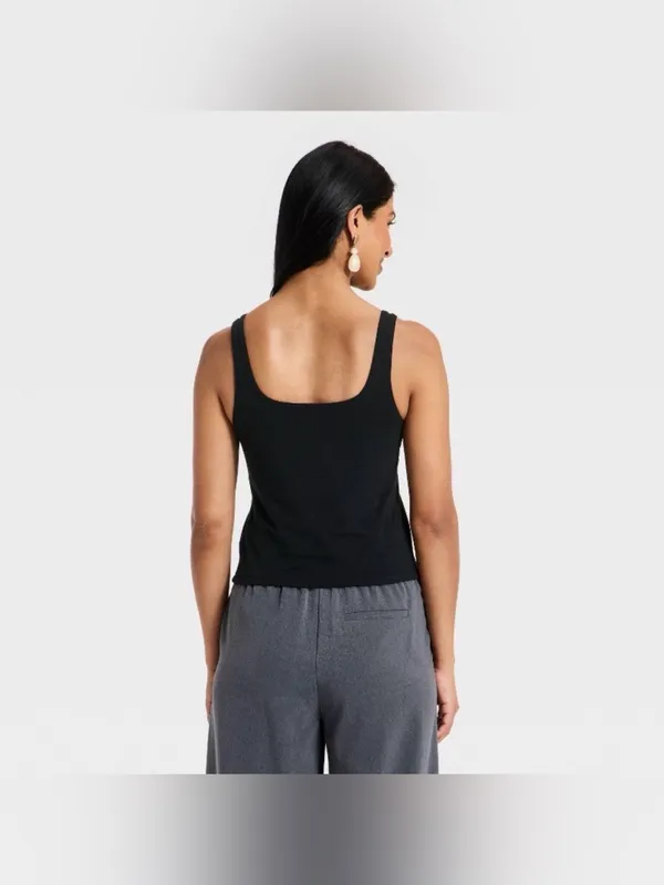 A New Day Women’s Black Sculpt Square Neck Tank Top Size Medium - Image 4