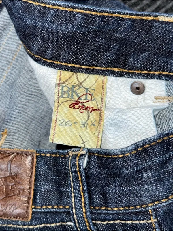 Y2K Buckle BKE Star Flare Jeans Low Rise Dark Wash 26x31.5 Embroidered Festival - Image 9