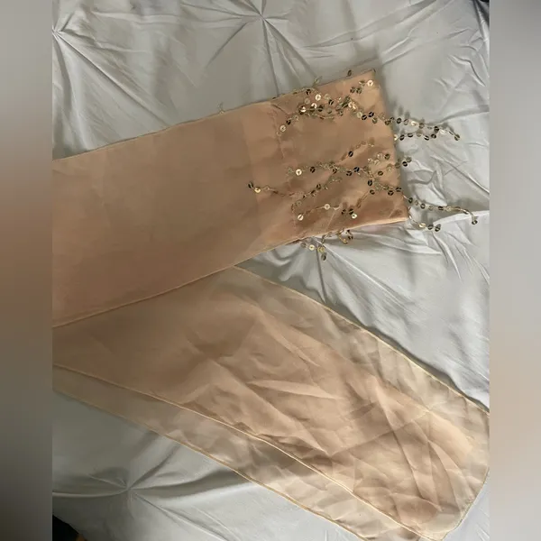Sequin Cream and White Dress Gold - Image 5