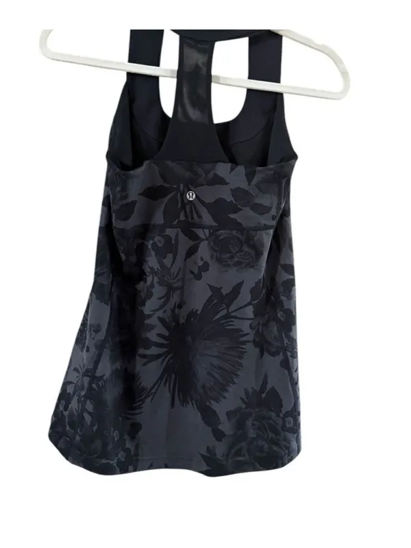 Women's Black Floral Scoop-Neck Tank Top - Image 9