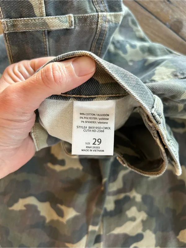 NWOT Hidden Jeans Camo Cargo Pants Green Brown 29 - Image 11